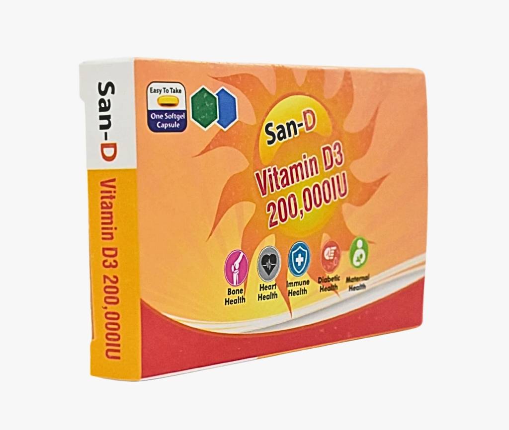 SAN-D Vitamin D3 200,000 IU – High Strength Vitamin D capsule