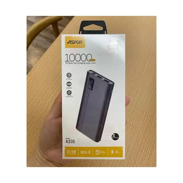 Aspor A335 Power Bank 10000mah 22.5w Pd+qc 3.0 With Lcd Digital Display3